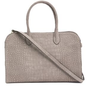 🩶🔹️Claudia🔹️made In Italy Leather Crocodile-Embossed Satchel Bag